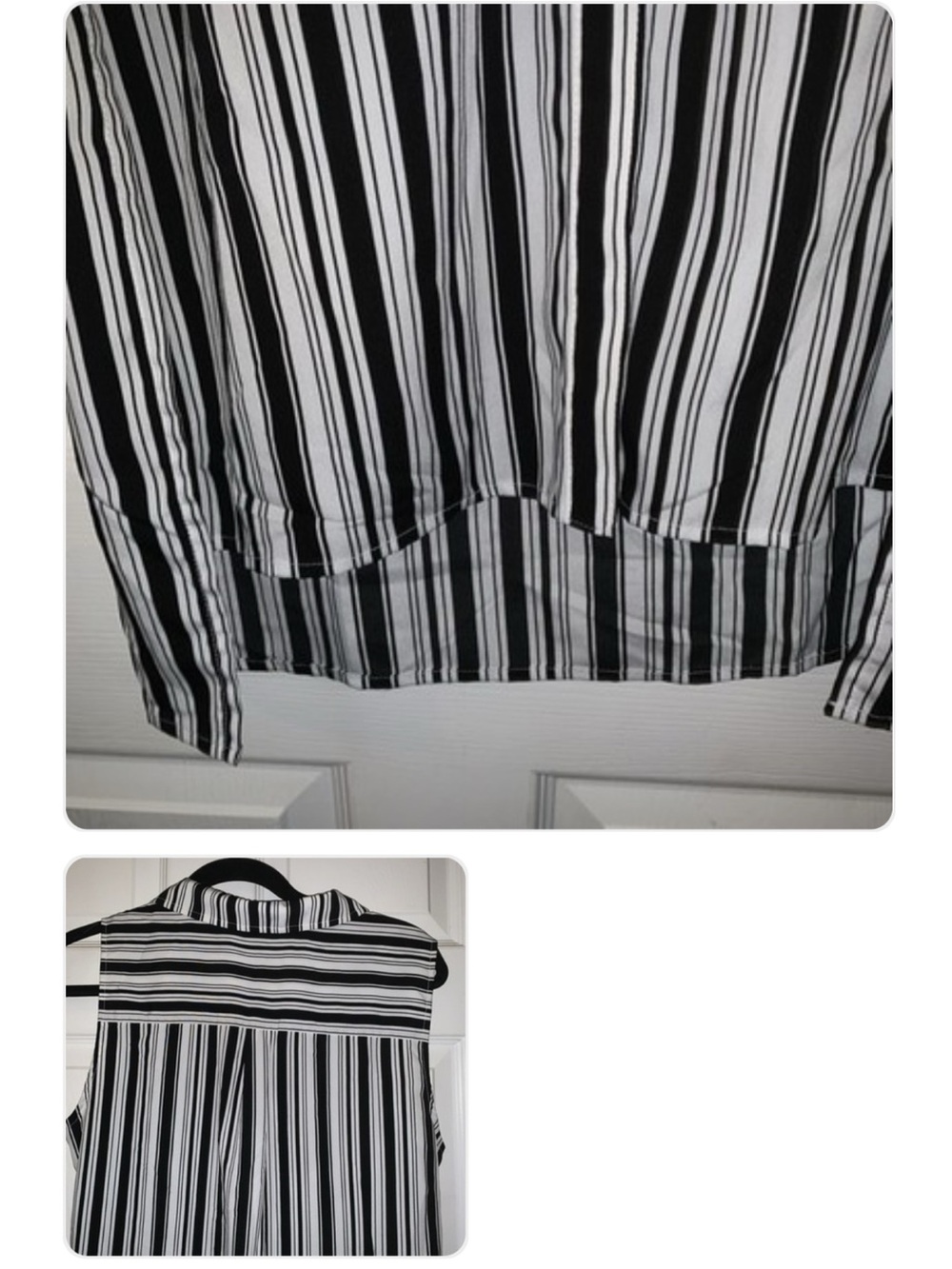 White House Black Market Sleeveless Striped Shirt Dress Size M - Picture 2 of 7